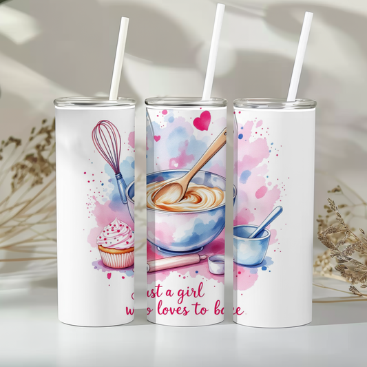 Just a girl who loves to bake - 20oz tumbler