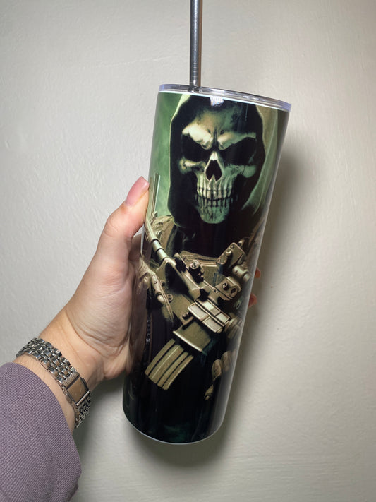 Masked man gaming - 20oz tumbler