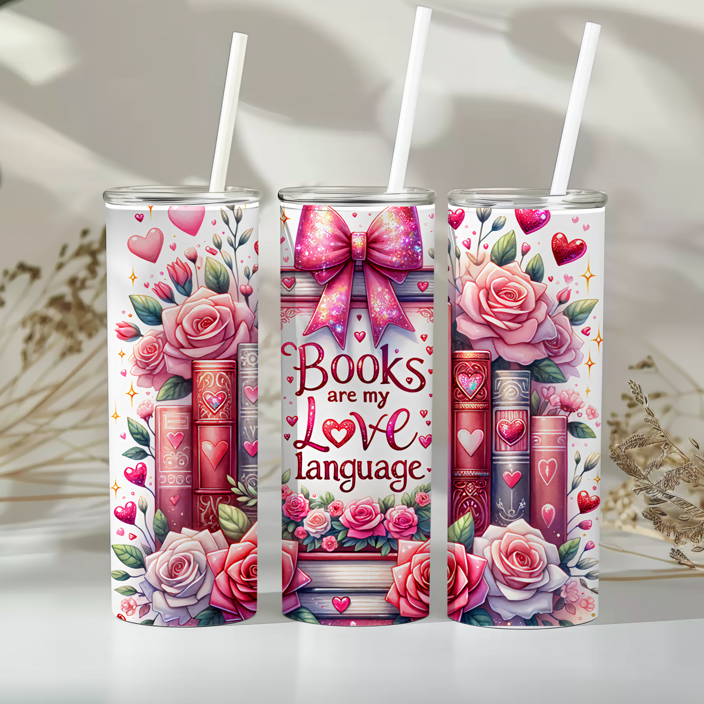 🩷 Books are my love language 🩷 - 20oz tumbler