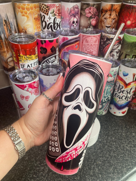 Pink scream mask - 20oz tumbler