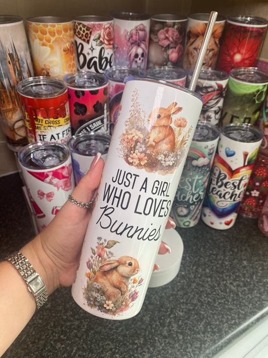 Just a girl who loves bunnies - 20oz tumbler