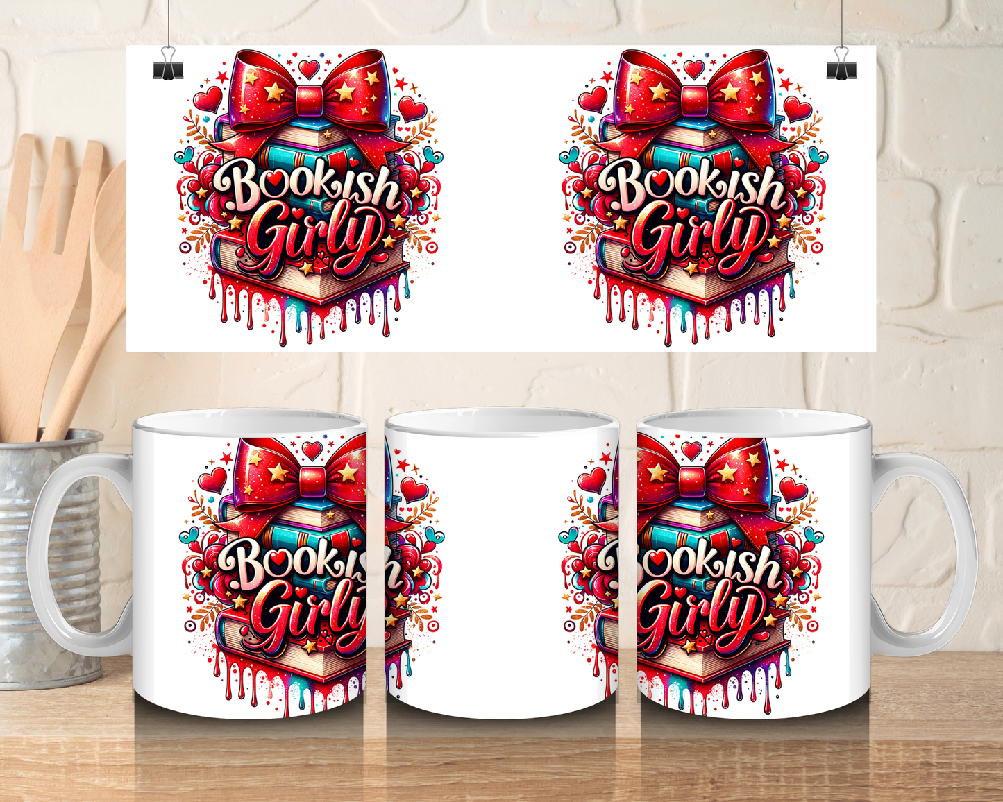 Bookish girlie - 11oz Ceramic mug