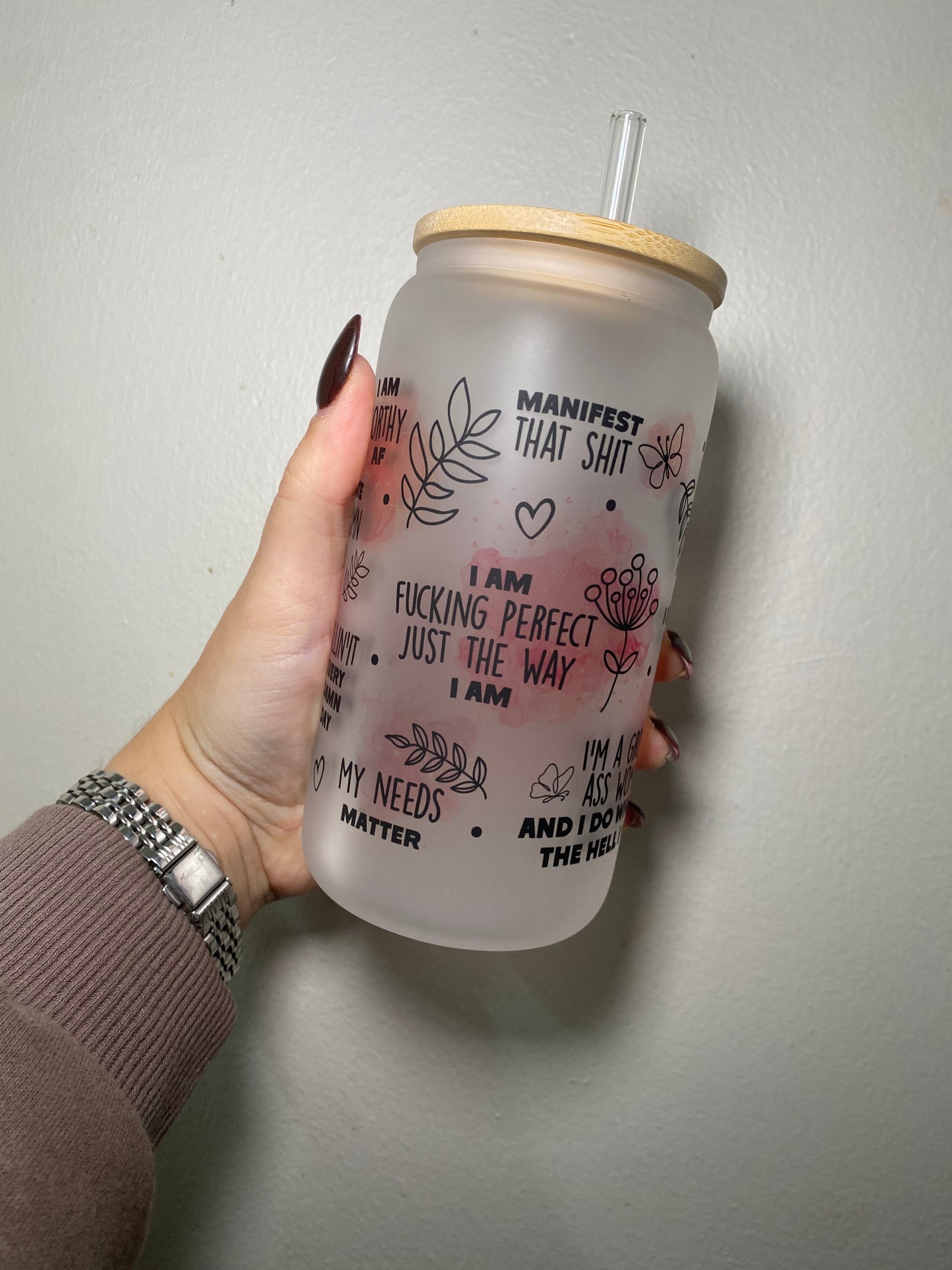 I am perfect just the way I am - 16oz libbey can