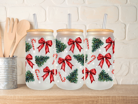 Christmas tree bows - 16oz libbey can