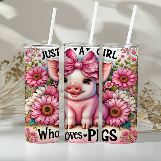 Just a girl who loves pigs - 20oz tumbler