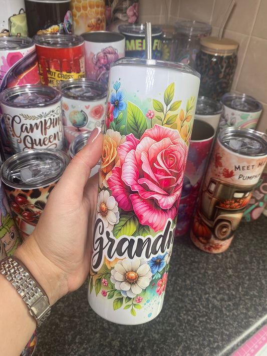 Grandma - floral - 20oz tumbler