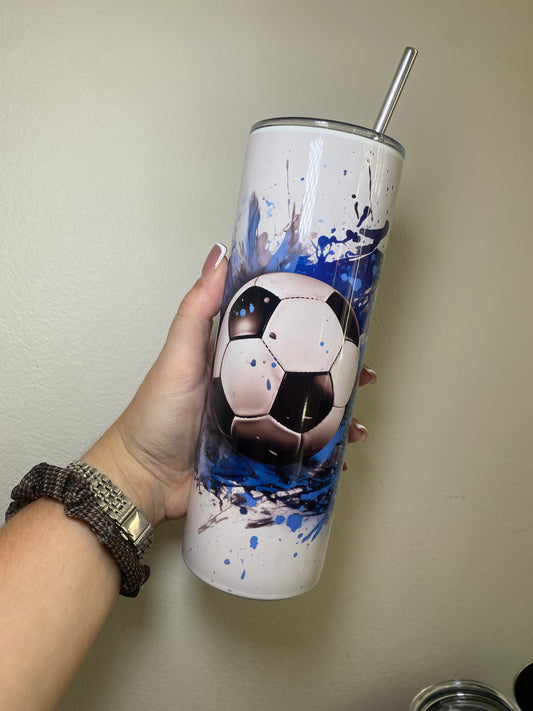 Blue splash football - 20oz tumbler