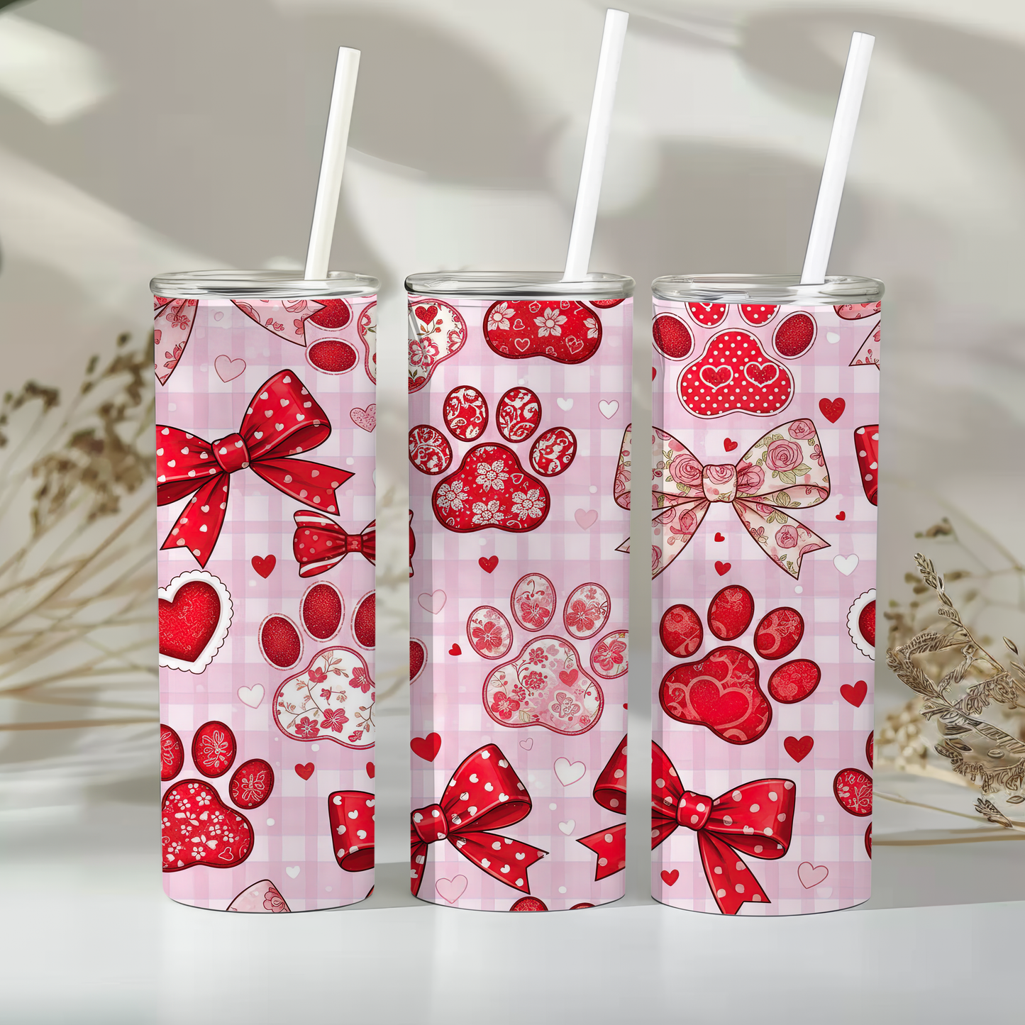 🩷 Paw print & hearts 🩷 - 20oz tumbler