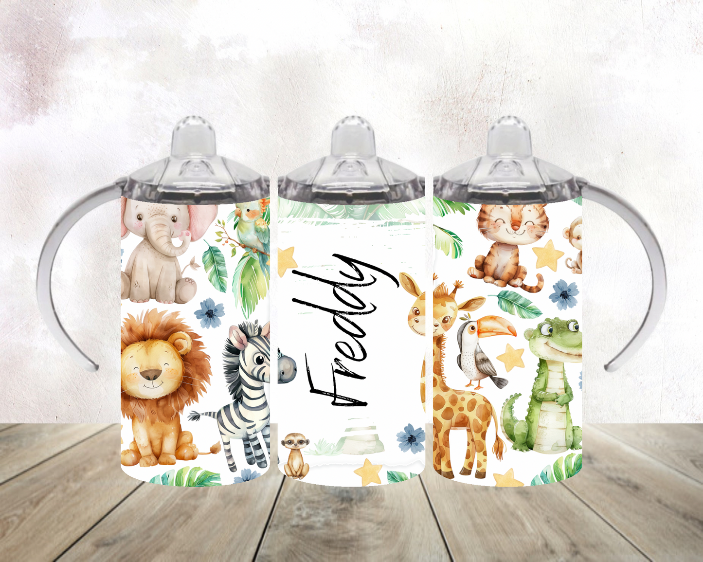 Personalised safari animals - 12oz tumbler