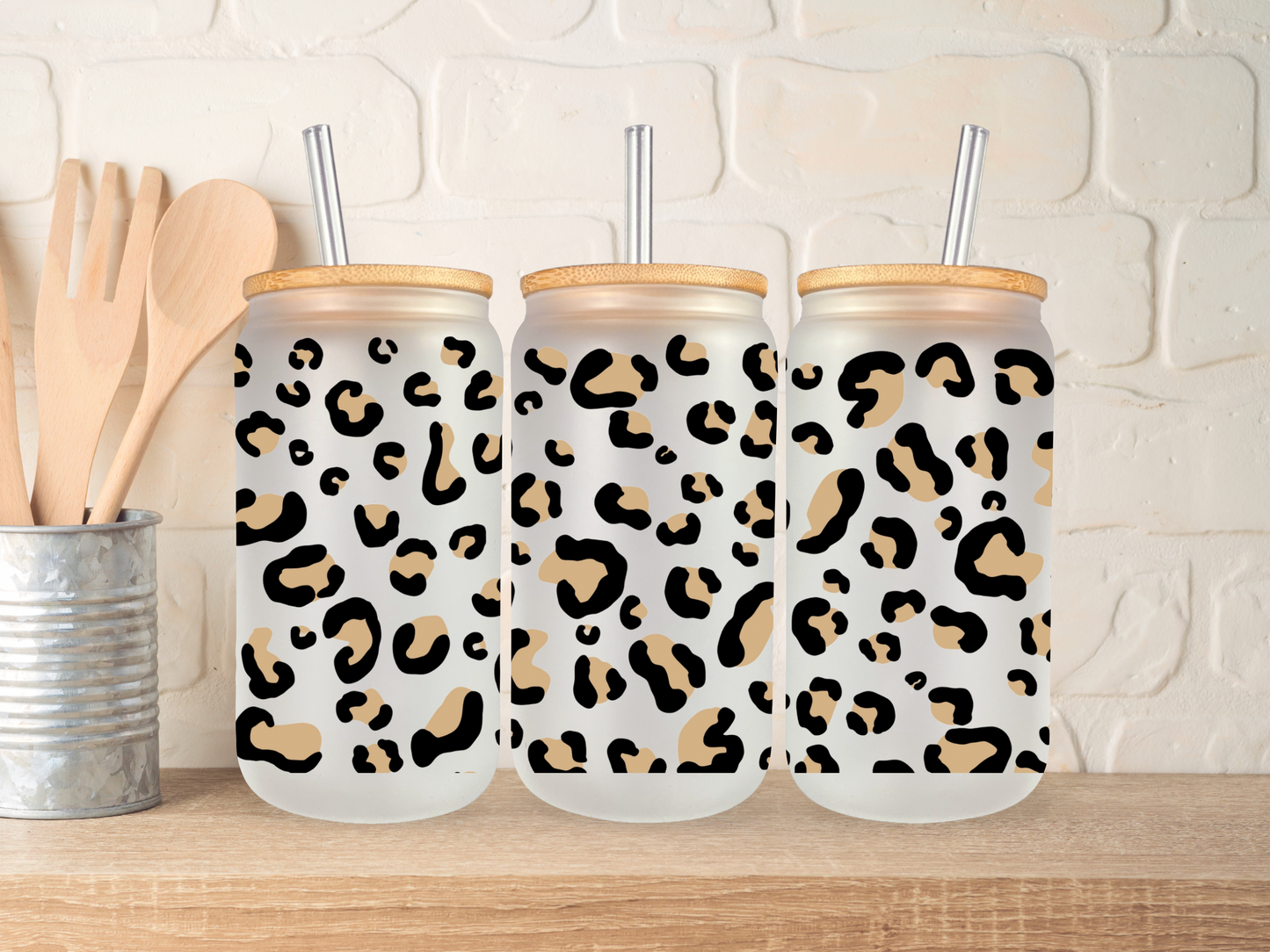 Leopard print - 16oz libbey can