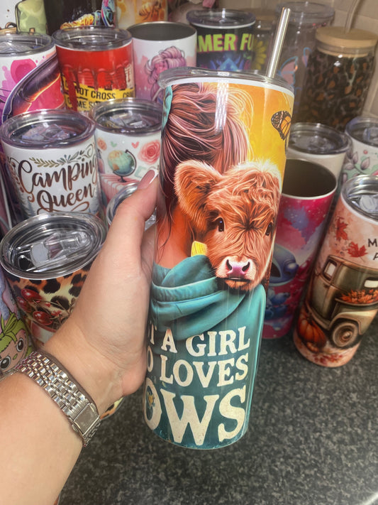 Just a girl who loves cows - 20oz tumbler