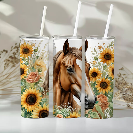 Sunflower horse - 20oz tumbler