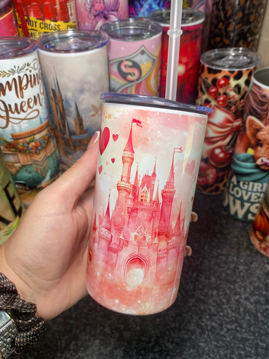 Pink princess castle - 12oz tumbler