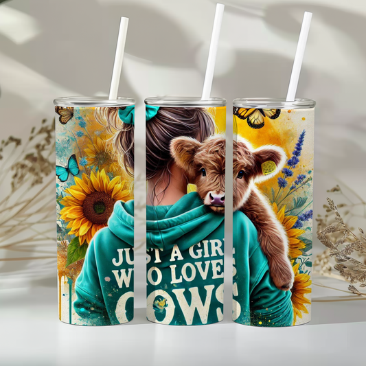 Just a girl who loves cows - 20oz tumbler