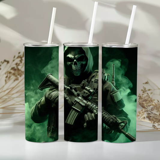 Masked man gaming - 20oz tumbler