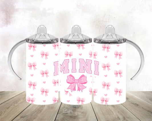 MINI pink bows - 12oz tumbler