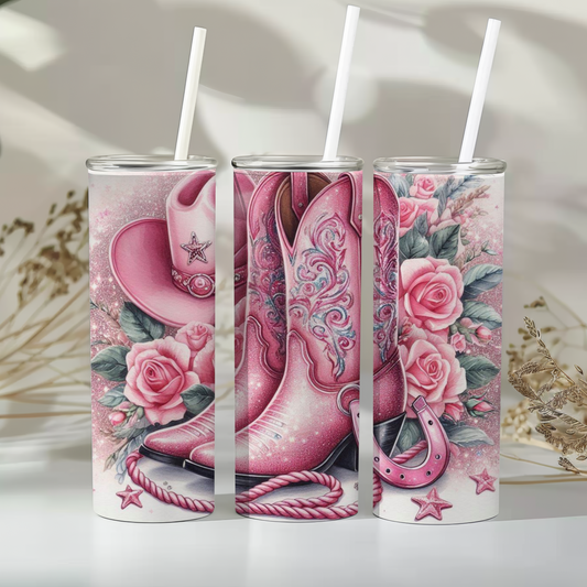 Pink cowgirl - 20oz tumbler