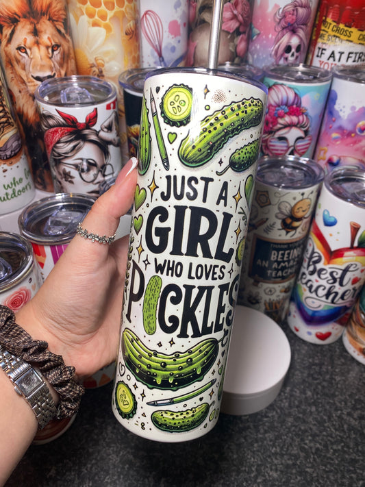 Just a girl who loves pickles - 20oz tumbler