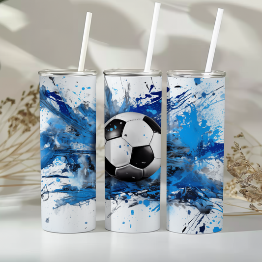 Blue splash football - 20oz tumbler