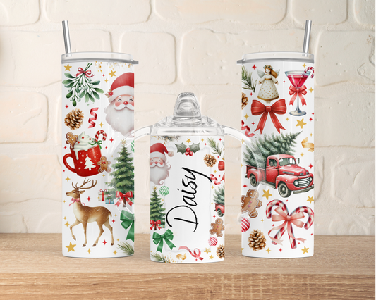 Mini me tumbler gift set - Personalised Christmas .