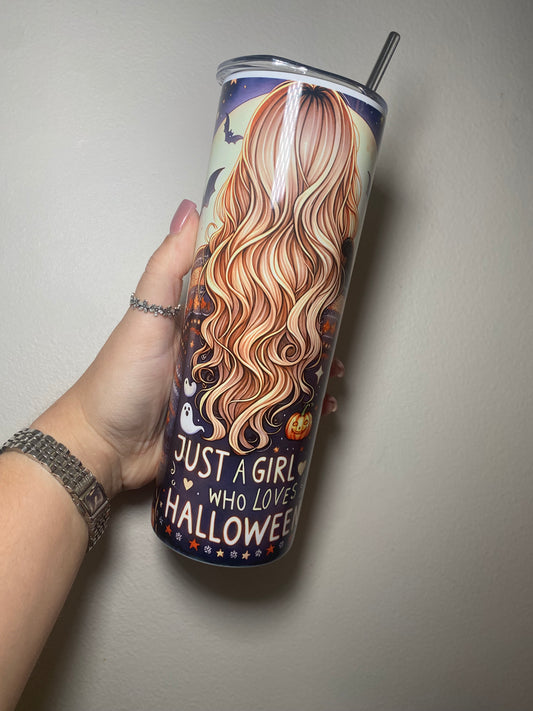 Just a girl who loves Halloween - 20oz tumbler