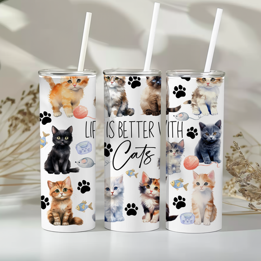 Life is better with cats - 20oz tumbler