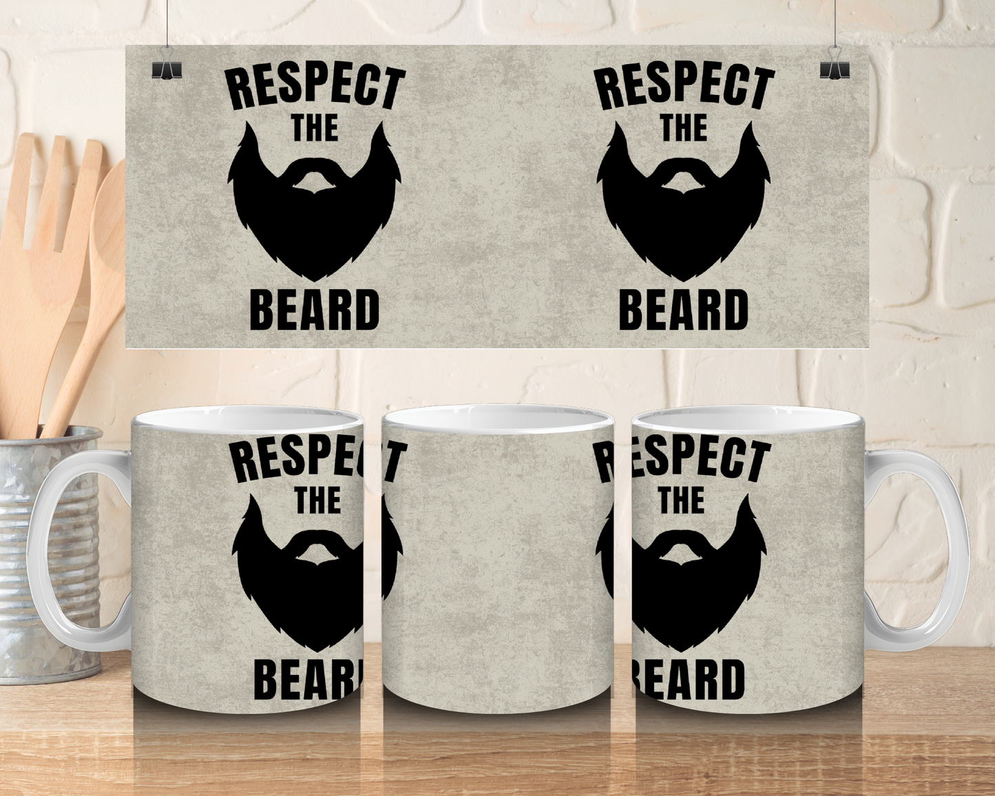 Respect the beard - 11oz Ceramic mug
