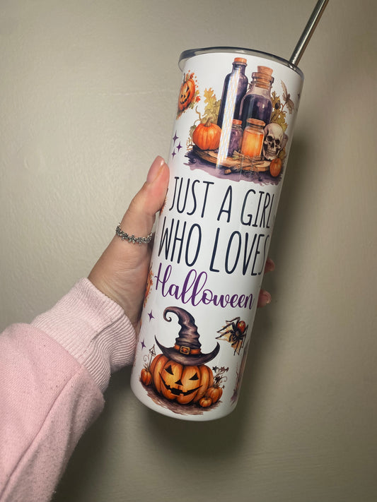Just a girl who loves Halloween 2- 20oz tumbler