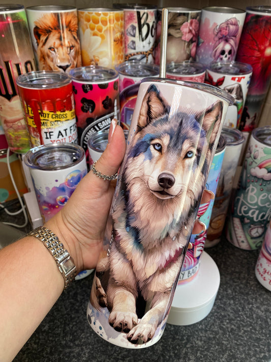Floral wolf - 20oz tumbler