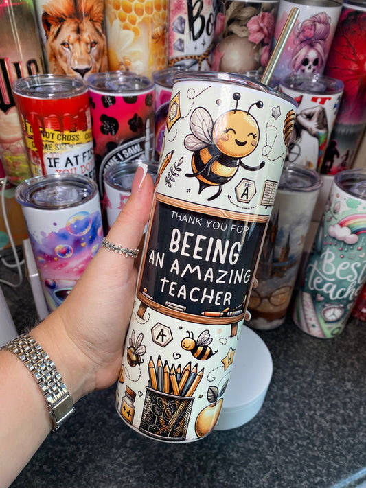 Thankyou for BEEing an amazing teacher - 20oz tumbler