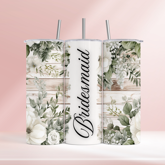 Bride - Rustic flowers - 20oz tumbler