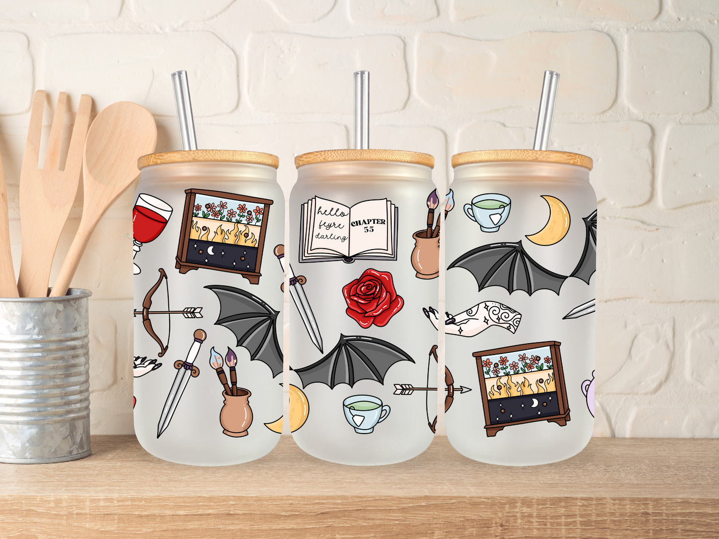 ACOTAR Book Girlies 16oz Libbey can