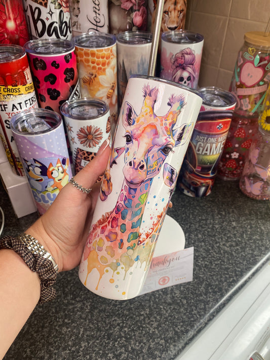 Giraffe Water colour-  20oz tumbler