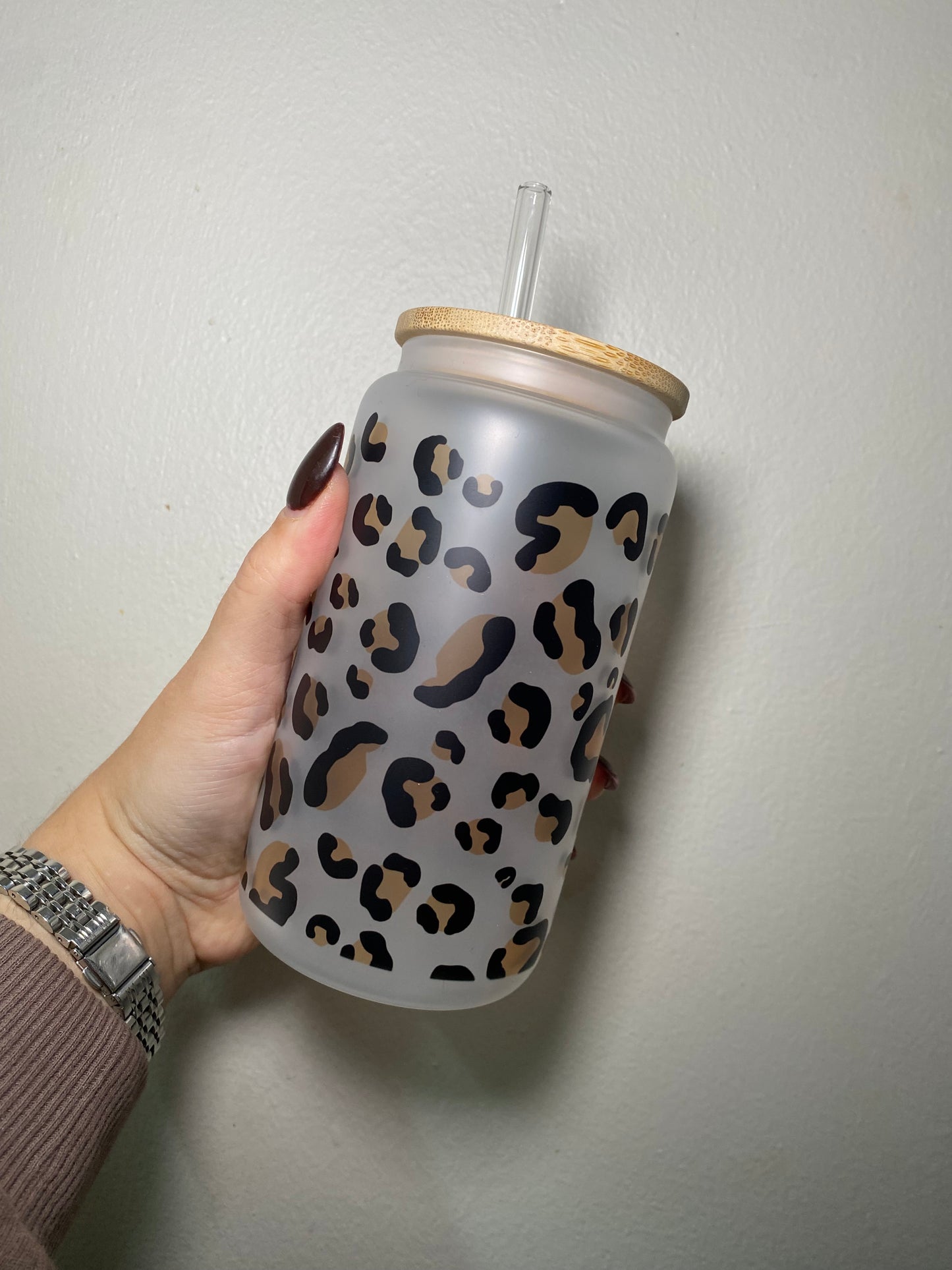 Leopard print - 16oz libbey can