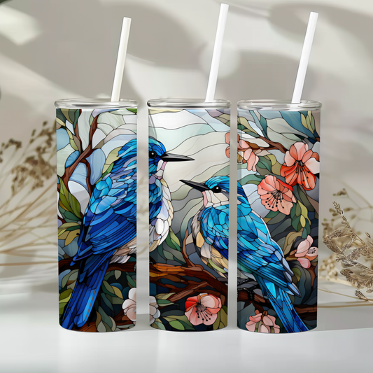 Stained glass birds - 20oz tumbler