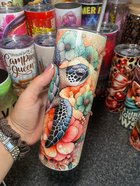 Colourful turtle -  20oz tumbler