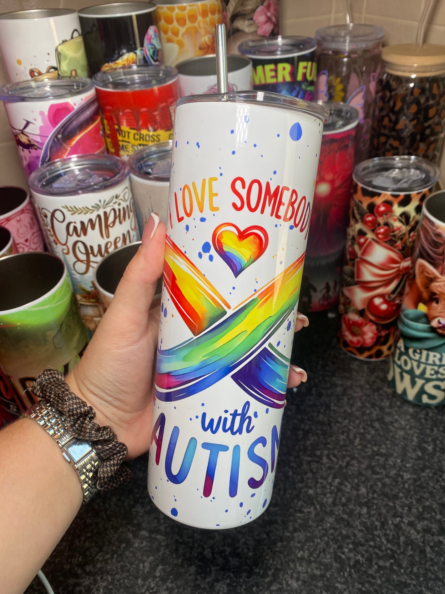 I love somebody with Autism-  20oz tumbler