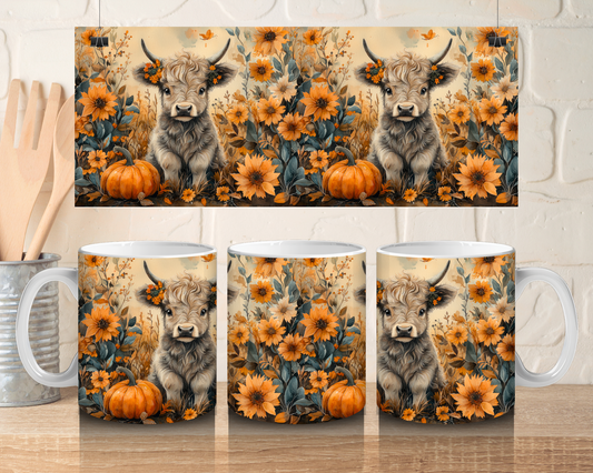 Highland cow autumn - 11oz Ceramic mug