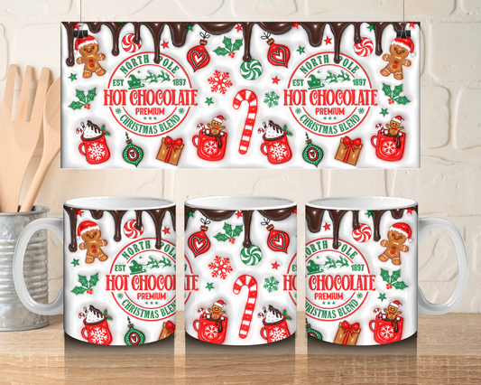 North Pole hot chocolate - 11oz Ceramic mug