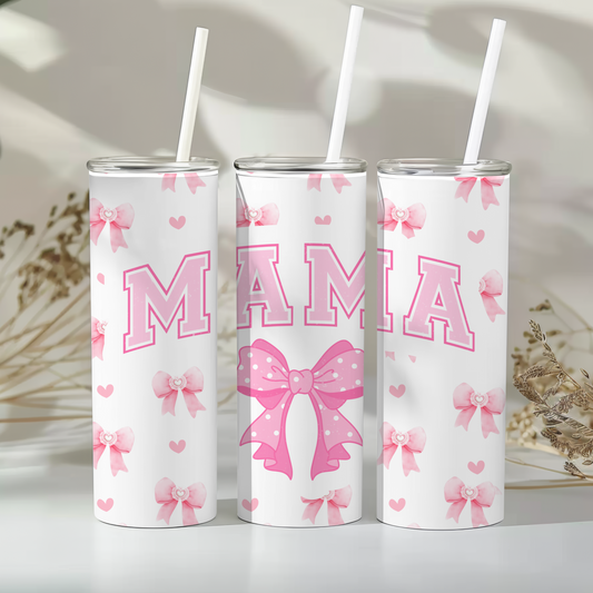 MAMA Pink bows - 20oz tumbler