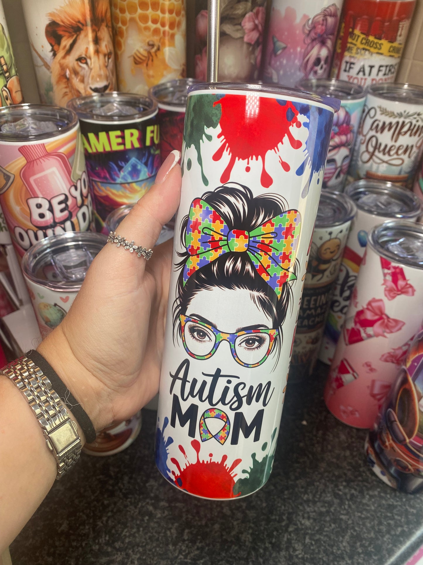 Autism mom - 20oz tumbler