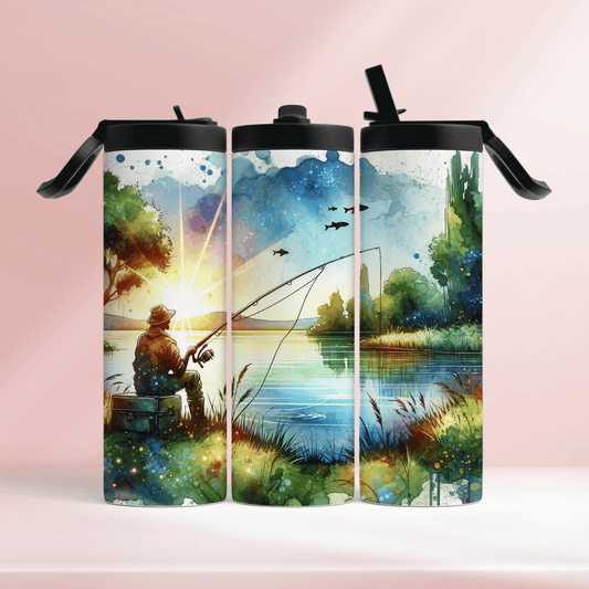 Fishing watercolour - 20oz tumbler