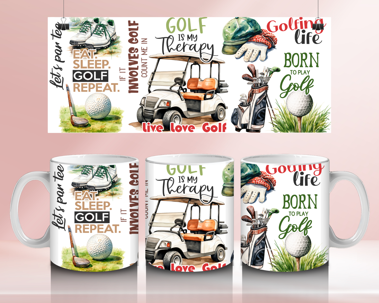 Golf is my therapy - 11oz Ceramic mug