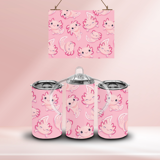 Pink Axylotyl - 12oz standard/sippy tumbler