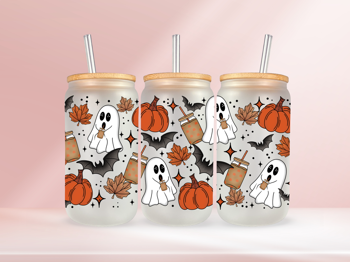 Spooky iced coffee - 16oz libbey glass