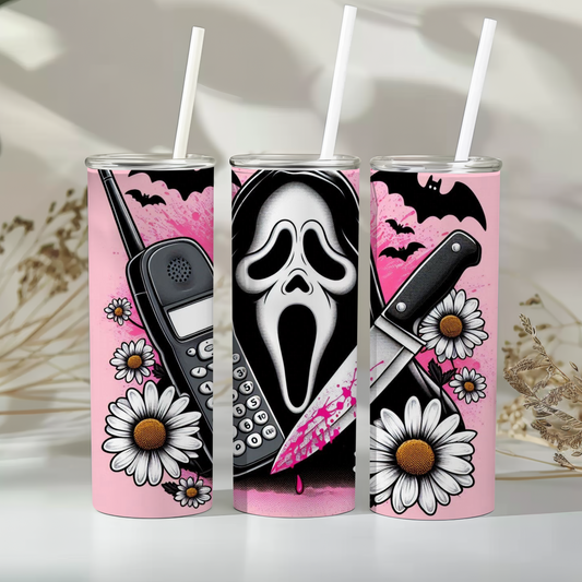 Pink scream mask - 20oz tumbler