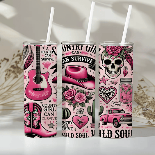 A country girl can survive - 20oz tumbler