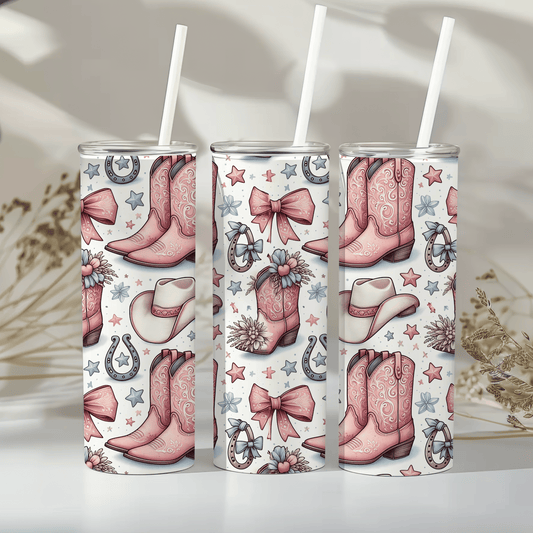 Pink croquette boots - 20oz tumbler