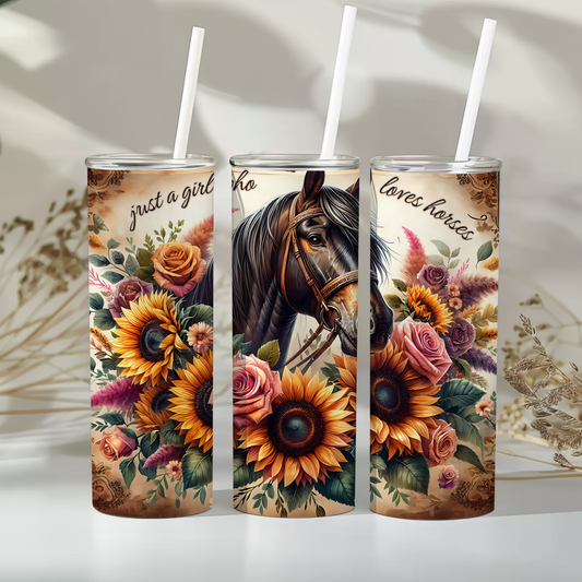 Just a girl who loves horses - 20oz tumbler