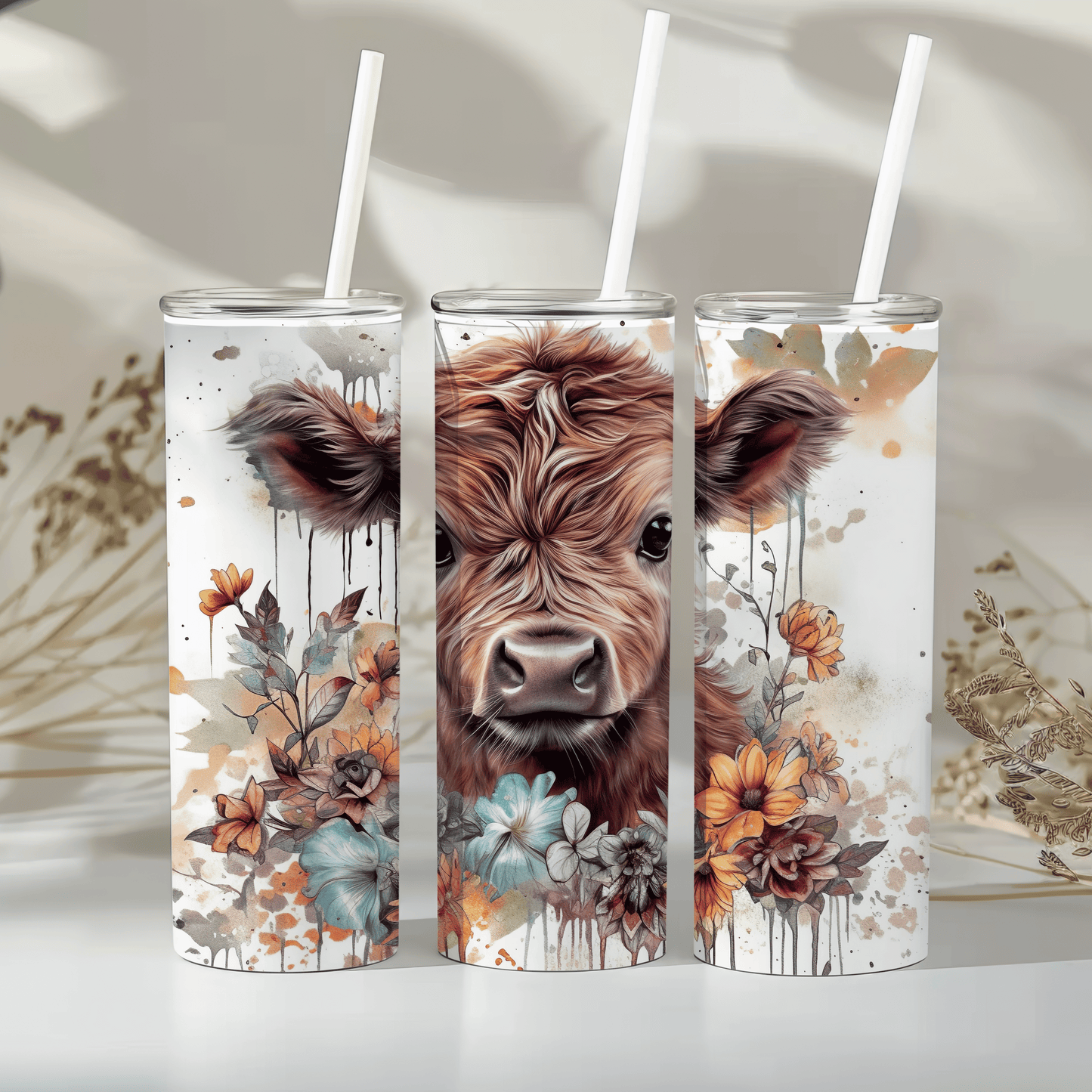 Mini me tumbler gift set - Baby highland cow